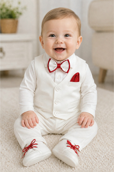 Baby Boy Bow Tie & Tie Special Day Outfit - 7-Piece Set Mevlüt Set - 1 Year Birthday