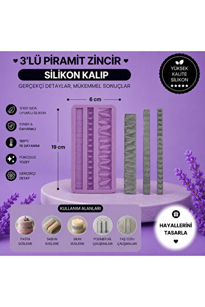 Dr.Paste Silikon Kalıp 3'lü Piramit Zincir
