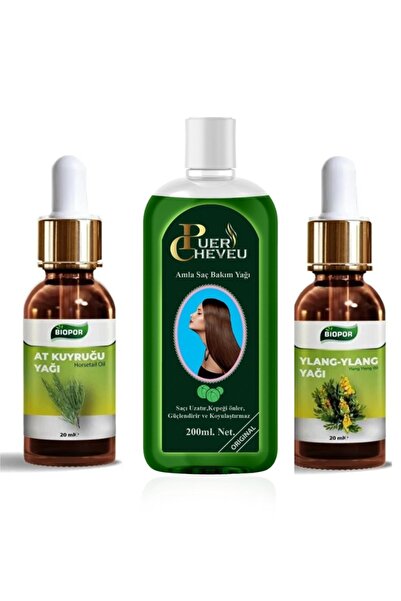 biopor Amla Saç Bakım Yağı+ At Kuyrugu Yağı Saf+ Ylang Yağı Saf Hızlı Uzatma ...