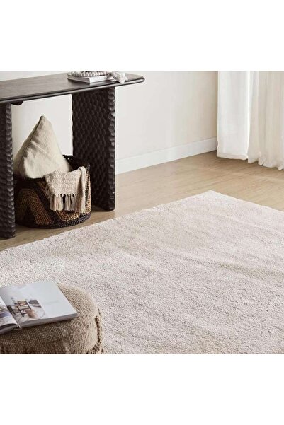 PAN HOME سجادة إيرين المخملية الوبرية 160×230 سم - لون كريمي