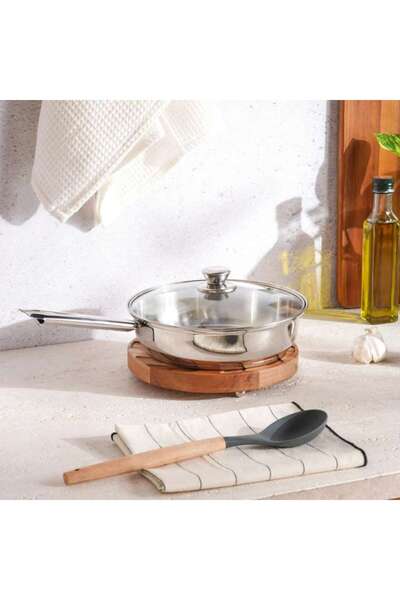 PAN HOME Essentials Fry Pan With Lid Dia24cm -chrome