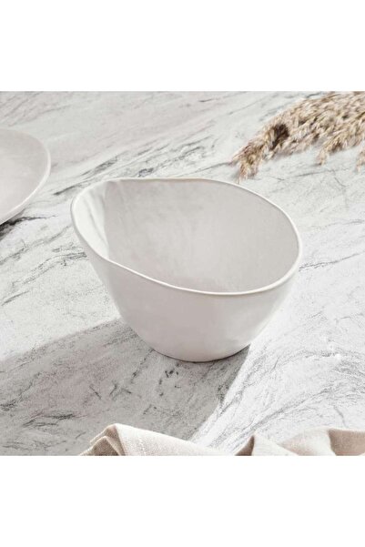 PAN HOME Pebbly Stoneware Cereal Bowl 15x11.3x8.2cm -off White