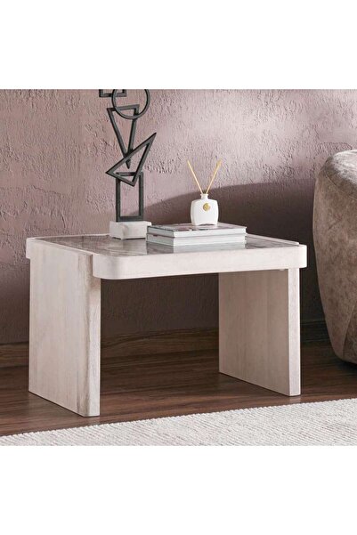 PAN HOME Vasto Coffee Table Small Marble - Off White