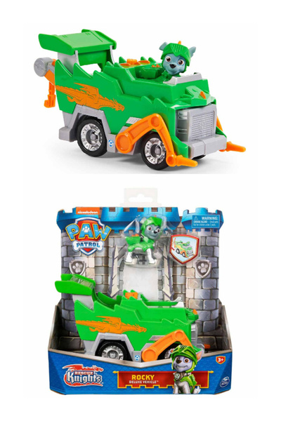 TOYFEST Paw Patrol Cesur Şövalyeler Görev Aracı Seti - Rocky - 19 cm