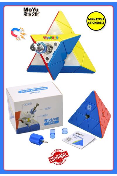 TOYFEST مكعب روبيك الذكي بدون ملصقات مع حامل مغناطيسي ومفك براغي
