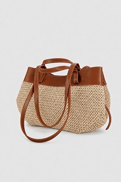 Çantacımstore Geantă Cyme Mini Pinterest pentru femei, din paie, culoare maro...