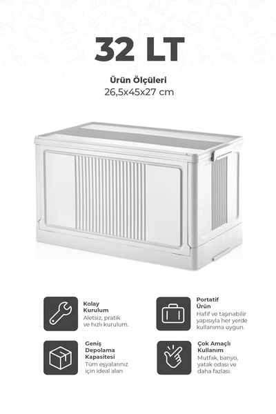 Kitchen Life Tekli İstiflenebilir Portatif Katlanabilir Çok Amaçlı Organizer ...
