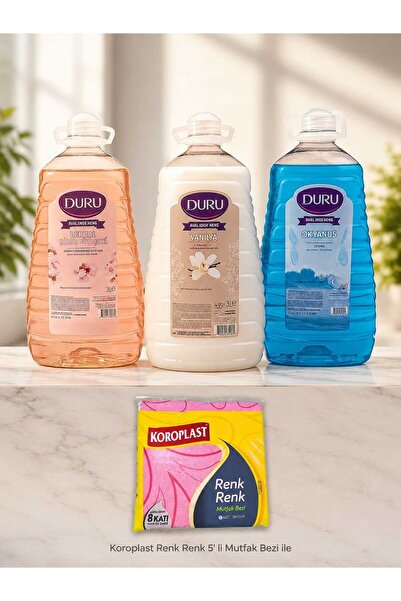 Duru Happiness Series Set of 3 X 3 Liters / Precious Flowers-Vanilla-Ocean
