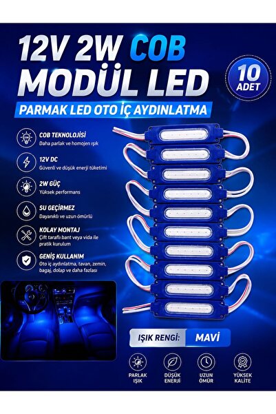 KUZEY AKSESUAR 12V 2W Cob Modül Led Parmak Led Oto İç Aydınlatma