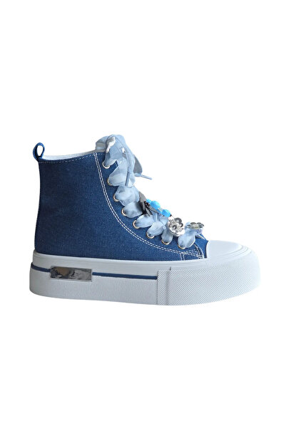 Seastar Teniși de damă cu platformă, din denim albastru, cu model înalt și ac...