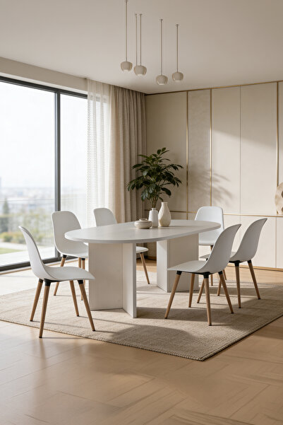SARMOBİ Harmony Nara (SADECE MASA) Oval Masa 180x75x90 cm Aytaşı - Modern Tas...