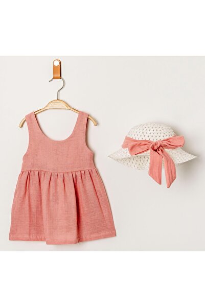 Chicsy Baby Tatlı Fitilli Şapkalı Fiyonklu Kız Bebek Elbisesi
