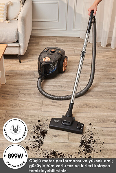 Karaca Vantuz High Force F2 2 Lt Hazneli Matte Black Copper Süpürge 899 W