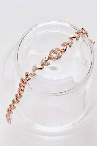 Leo'Stone Non-Tarnishing, Color-Fast Xuping Rose Gold Leaf Motif Zircon Stone...