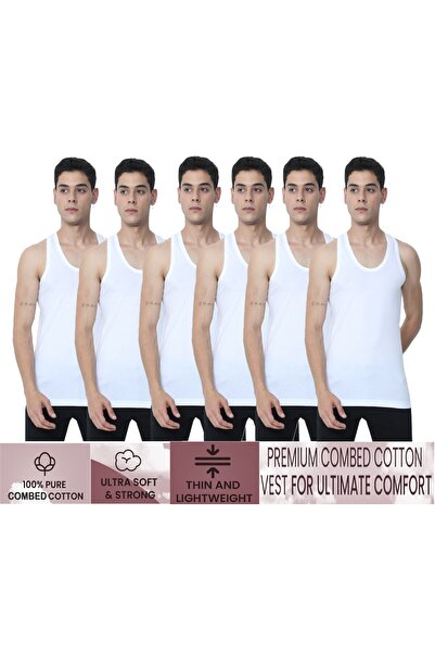 OSCAR JEANS 6-Pack 100% Cotton Basic Men's Vest Tank Top Undershirt Sleeveles...