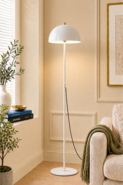Luna Lighting Viyana Model Beyaz Metal Ayaklı Bohem Lambader 145 cm Metal Baş...