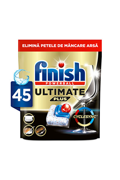 Finish Capsule detergent pentru mașina de spălat vase Ultimate Plus, 45 de sp...
