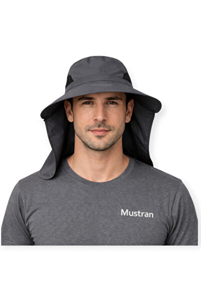 Mustran Sök Tak Maskeli Enseli Güneş Şapkası Güneş Korumalı Unisex Outdoor Ya...