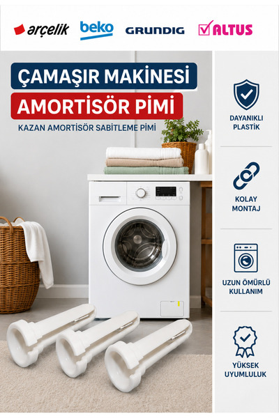 ÖZ BEYAZ EŞYA ARÇELİK - BEKO - ALTUS - GRUNDIG - KEYSMART Çamaşır Makinesi Kazan Amortisör Sabitleme Pimi