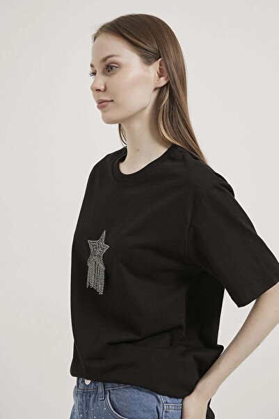 Arma Life Armalife 3000 Bi̇s Yaka Star Stone Tassel Women's T-Shirt