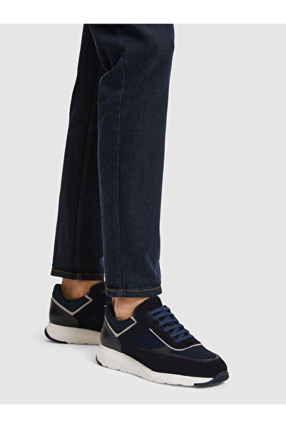 Cacharel Navy Blue 100% Leather Sneaker Shoes 50322761-Vr033