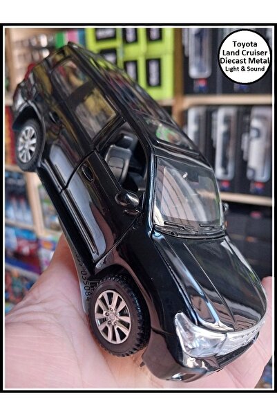 OYUNCAKSAHİLİ Toyota Land Cruıser V8 Jip Metal 15cm koleksiyon Araba Cruiser Kapı Kaput Bagaj Açılır Far Stop Yanar piller dahil