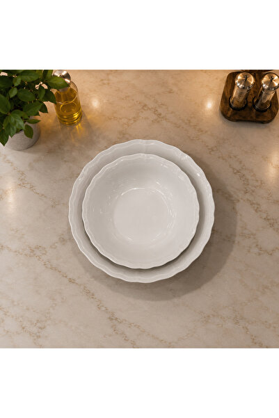 Aryıldız Bone Porselen 2 li Yuvarlak Derin Salata Tabağı