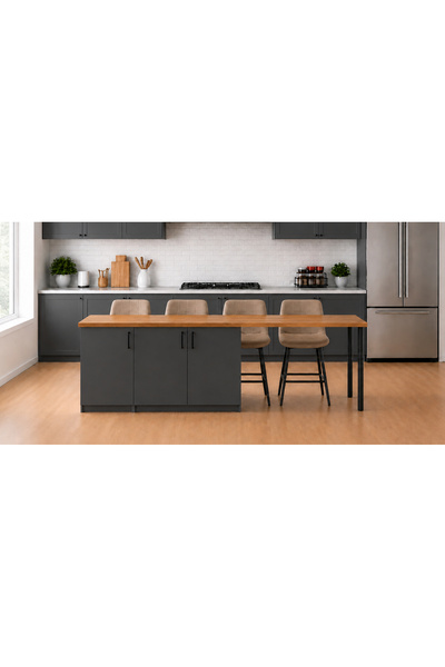 Tdesigno Bal Mutfak Adası - 3 Kapaklı-Çok Amaçlı Dolap-Alt Modül-Kiler - 250 cm