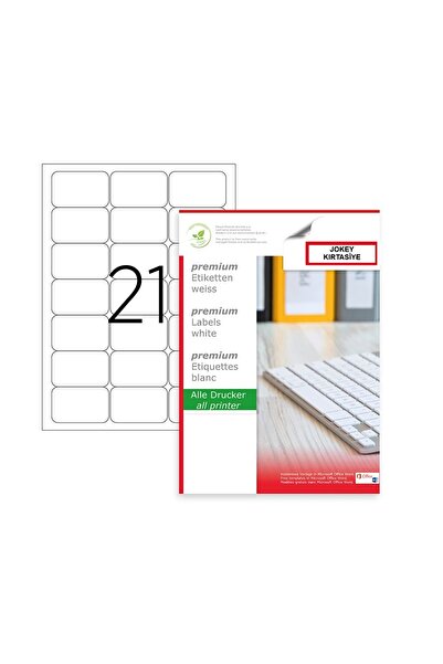 JokeyKırtasiye Self-Adhesive Injet/Laser/A4 Format Sticker/Label 63.5mm X 38....