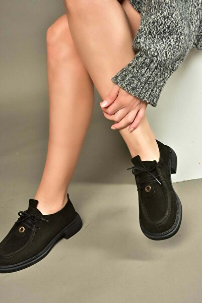 Fox Shoes V944085601 Pantofi de damă casual cu șireturi din piele naturală ne...