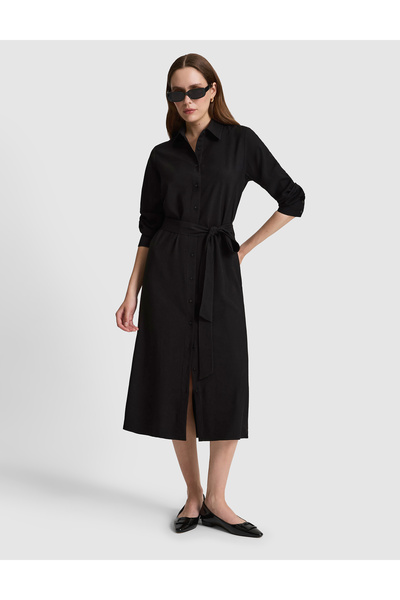 Pierre Cardin Siyah Comfort Fit Dokuma Elbise 50318230-VR046