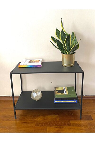 Esy concept GALVANİZ METAL YAN SEHPA SİYAH 60*30*45cm