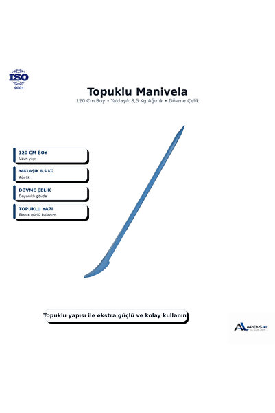 Sait Demirci 120 Cm Topuklu Manivela Levye Dövme Çelik Profesyonel El Aleti