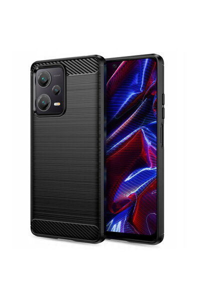 Techsuit Husa pentru Xiaomi Redmi Note 12 5G / Poco X5 - Carbon Silicone - Black