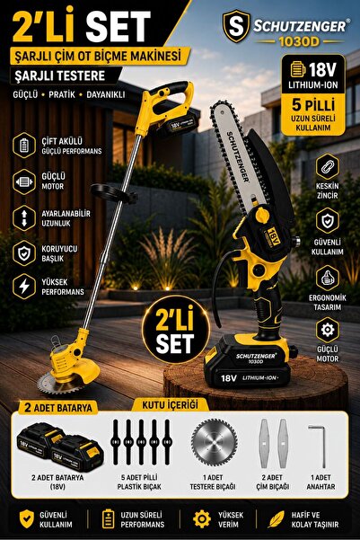 SCHUTZENGER 1030D ŞARJLI ZİNÇİRLİ DAL BUDAMA TESTERESİ OTOMATİK YAĞLAMALI VE ...