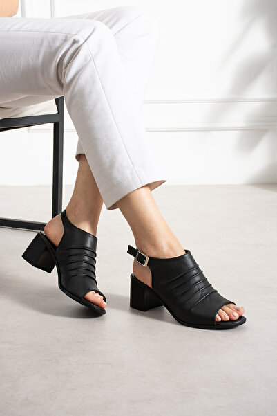 MERVESTORE Genuine Leather Heeled Sandals