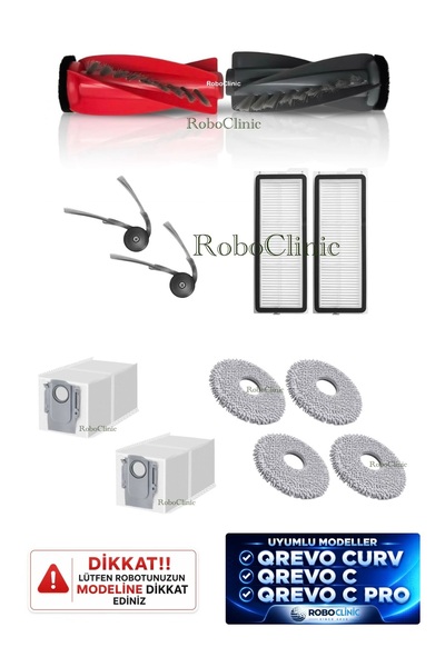 Roboclinic كيس غبار متوافق مع مكنسة روبوروك QRevo Curv / Qrevo C / Qrevo C Pr...