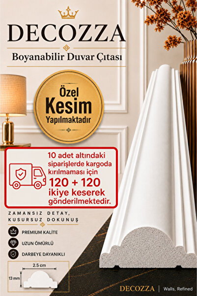DECOGOLD Decozza Boyanabilir Duvar Çıtası 2.5 Cm 1 Boy (1 adet) 240 Cm (df-25...