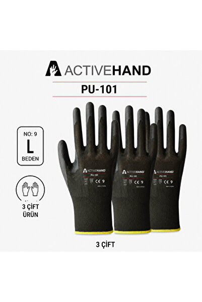 ACTIVEHAND Pu101 Poliüretan Kaplı İş Eldiveni 3 Çift