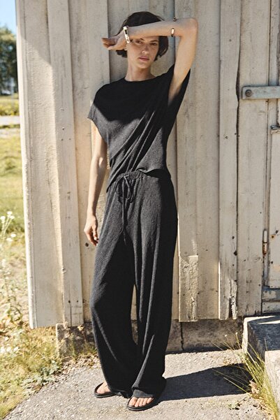 H&M Büzgü Bağlı Krinkle Pantolon