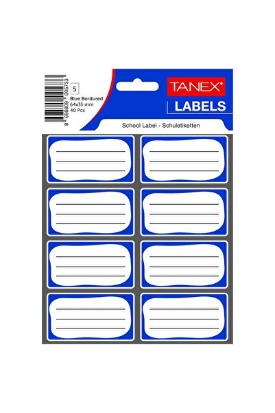 Tanex Etichete școlare 40/BUC Albastru