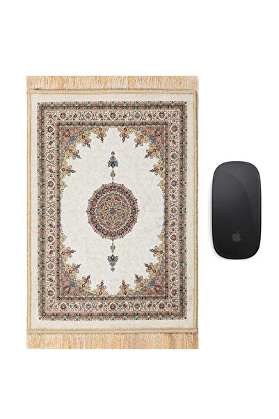 Bursa İpek Small Carpet White Decorative Mousepad