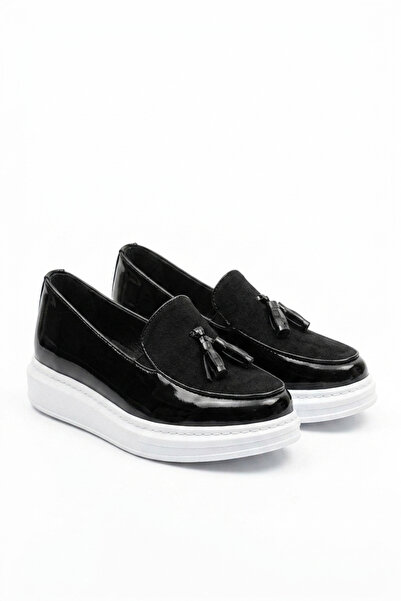Zerenyus Zrn002 Premium Casual Men's Loafer Black White Patent Leather