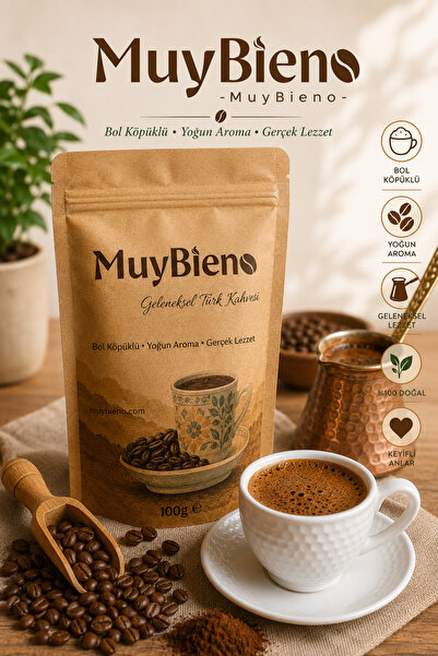 Muybieno Türk Kahvesi 100g %100 Arabica Bol Köpüklü Yoğun Aromalı Taze Öğütülmüş