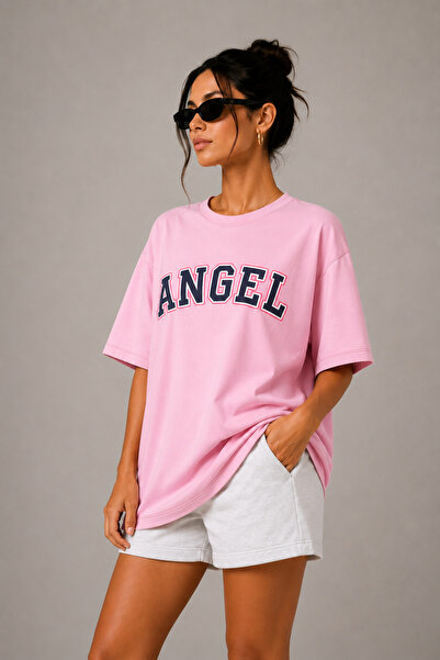 FECCY Premium Angel Printed Large Size Unisex Oversize Women's T-Shirt Men's ...