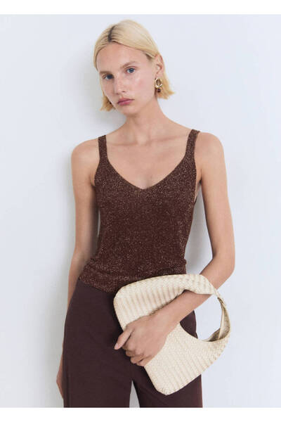 MANGO Woman Lürex örgü top