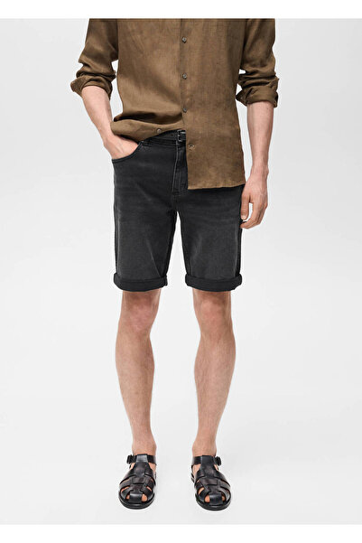 MANGO Man Slim fit kot bermuda şort