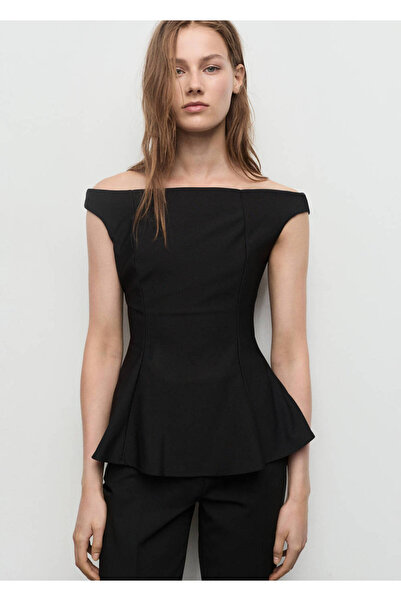 MANGO Woman Straplez peplum bluz
