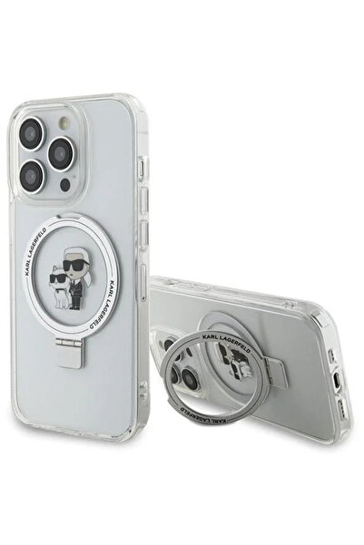 Karl Lagerfeld Husă MagSafe Karl&Choupette cu suport inel pentru iPhone 13 Pr...