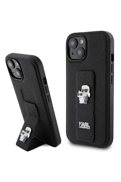 Karl Lagerfeld Carcasă Gripstand Saffiano Karl&Choupette Pins pentru iPhone 1...